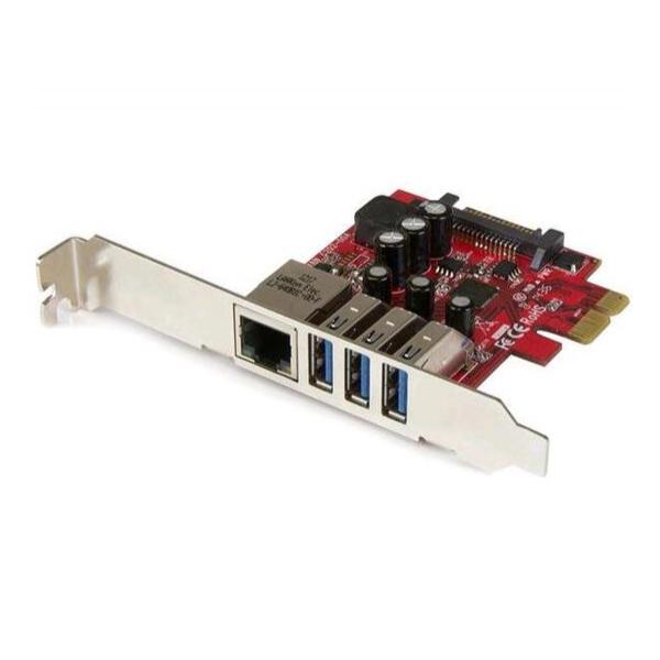 Сетевая карта STARTECH - 3 Port PCI Express Usb 3.0 + Gbe Ethernet