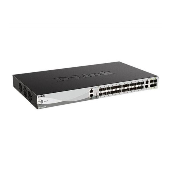 Управляемый L3 коммутатор D-Link DGS-3130-30S/B1A с 24 портами 1000Base-X SFP, 2 портами 10GBase-T и 4 портами 10GBase-X SFP+