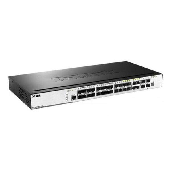 Управляемый L2 коммутатор D-Link DGS-3000-28SC с 20 портами 100/1000Base-X SFP, 4 комбо-портами 100/1000Base-T/SFP и 4 портами 10GBase-X SFP+