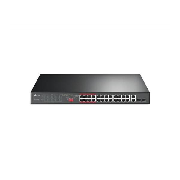 Неуправляемый коммутатор TP-Link TL-SL1226Pс 24 портами PoE+ 10/100 Мбит/с и 2 комбинированными гигабитными портами RJ45/SFP