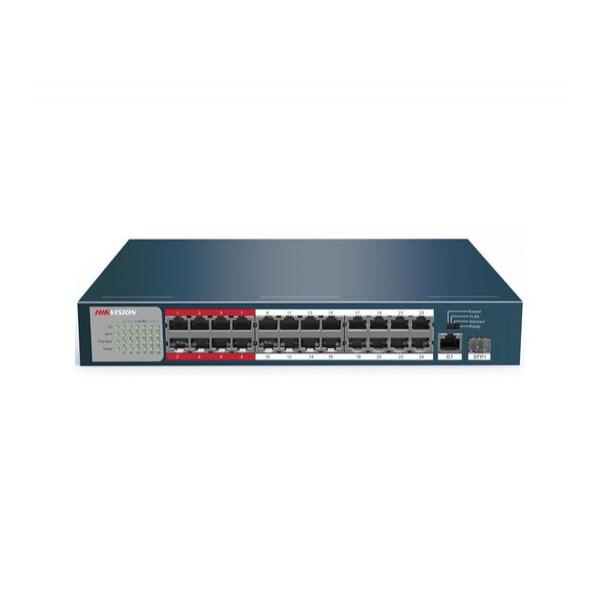 Коммутатор HIKVISION DS-3E0326P-E/M 24-PoE Неуправляемый 25-ports, DS-3E0326P-E/M