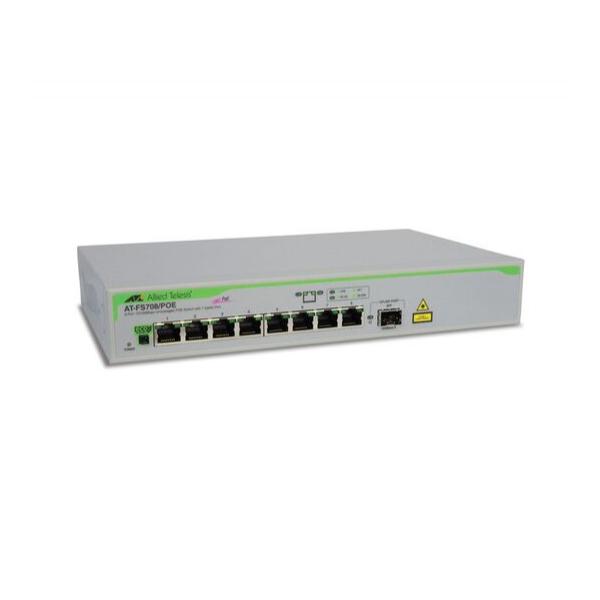 Коммутатор Allied Telesis FS708/POE 8-PoE Неуправляемый 9-ports, AT-FS708/POE-50