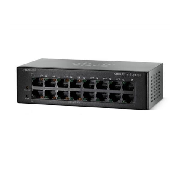 Коммутатор Cisco SF110D-16 Неуправляемый 16-ports, SF110D-16-EU