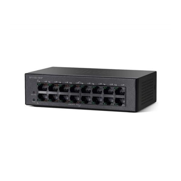 Коммутатор Cisco SF110D-16HP 8-PoE Неуправляемый 16-ports, SF110D-16HP-EU