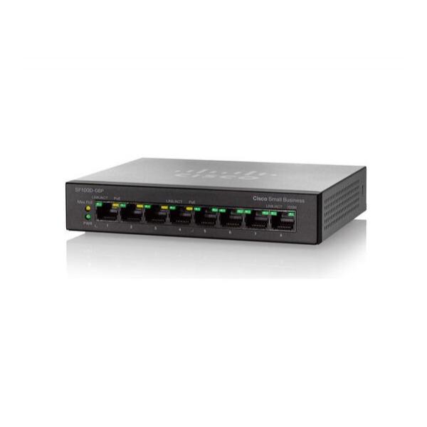 Коммутатор Cisco SF110D-08HP 4-PoE Неуправляемый 8-ports, SF110D-08HP-EU