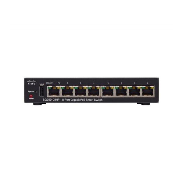 Коммутатор Cisco SG250-08HP 8-PoE Smart 8-ports, SG250-08HP-K9-EU