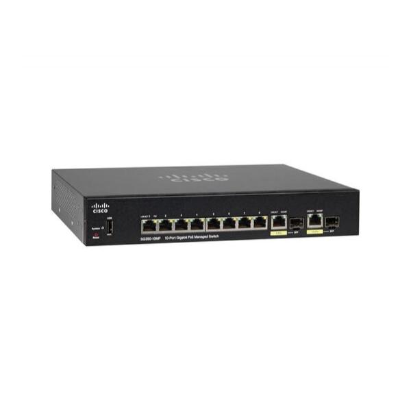 Коммутатор Cisco SG350-10MP 8-PoE Управляемый 10-ports, SG350-10MP-K9-EU