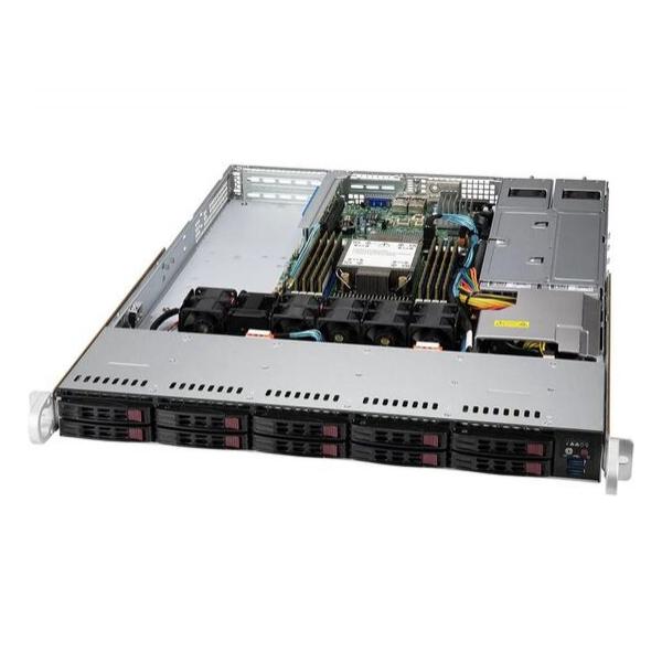 Сервер Supermicro SuperServer SYS-110P-WTR-S1 Intel Xeon Silver 4309Y, 64GB RDIMM DDR4-3200, LSI3008 HBA, 10x2.5", 2x960GB SSD, 2x10GbE, 2x750W, Rack 1U, Win2019 Standart