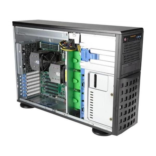 Серверная платформа SuperMicro SYS-740A-T 5 слотов PCIe 4.0 x16, 1 слот PCIe 4.0 x8, 2 слота NVMe M.2, 8 отсеков для дисков SATA 3,5/2,5 дюйма, 1 VGA, 6 USB 3.2 Gen 1, 1 USB 3.2 Gen 2, 7.1 HD Audio