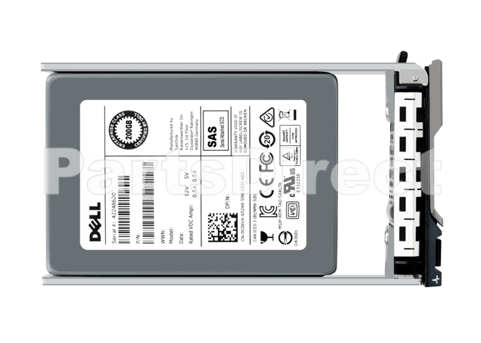 Твердотельный накопитель Dell 400-AEIM, 200 ГБ, 12 ГБ, 2,5 SAS MU, с G176J