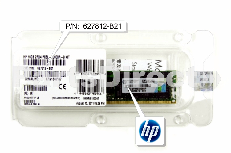 627812-B21 HP DL180 G6 16 ГБ двухранговой памяти PC3-10600 DDR3 LP SDRAM DIMM Kit (1x16 ГБ)