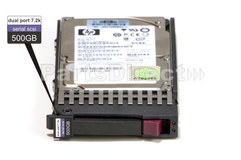 507610-B21 HP 500 ГБ 3G (3 Гбит/с) SAS 7.2K 2.5" (SFF) двухпортовый (DP) жесткий диск Midline (MDL) с возможностью горячей замены