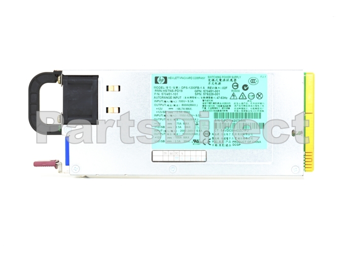 578322-B21 Комплект блока питания HP DL385 G7 1200 Вт с общим слотом Platinum и возможностью горячей замены